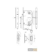 Silver Magnetic Door Closing Mechanism for Flush & Frameless Doors